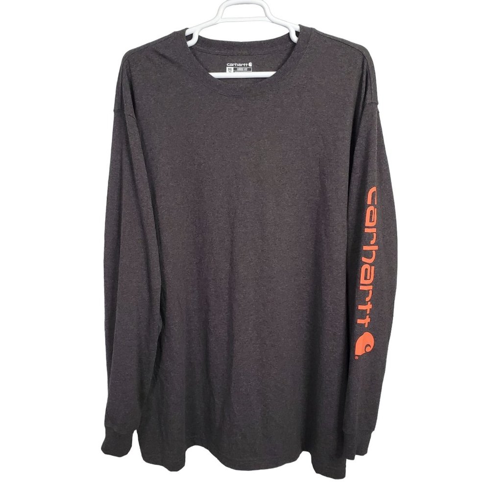 Carhartt Mens Sz 3XL Tall Shirt Loose Fit Heavyweight Long Sleeve Workwear Gray - Picture 2 of 6